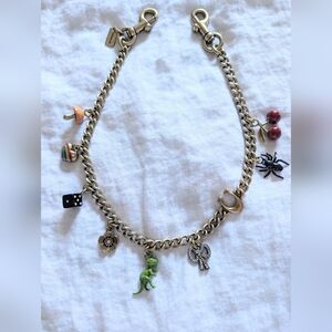 Coach Gold Charm Strap With Multicolor Accents